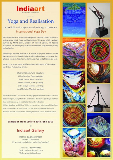 Yoga and Realisation - an exhibition of sculptures and paintings at Indiaart Gallery, Pune