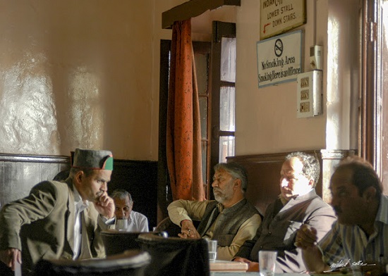 In deep thought at India Coffee House, Shimla