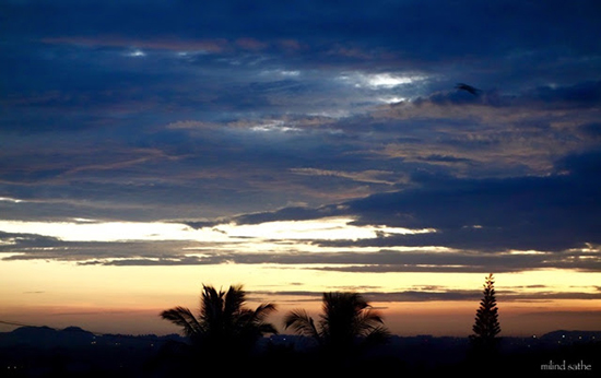 Monsoon clouds over Pune skyline