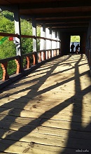 Shadows on the cantilever bridge, Paro Dzong