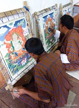 Painting class at National Institute of Zorig Chusum, Thimphu