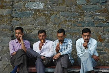 In deep thought at Mall Road, Shimla