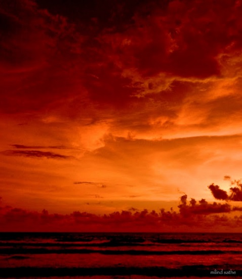 Twilight at a beach near Guhagar