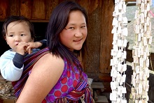 Yak cheese seller in Bhutan