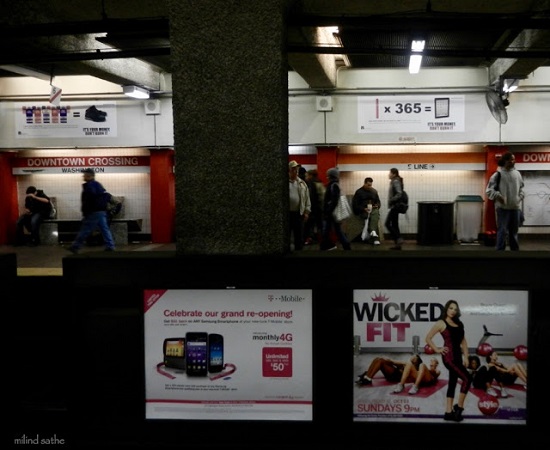 Early morning at a Boston subway station