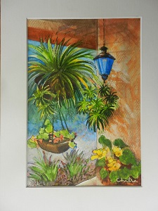 Painting - At Somerset Lodge, Mukteshwar - ink & watercolour by Chitra Vaidya