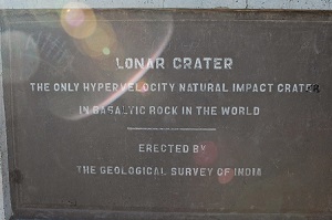 Lake at the crater at Lonar