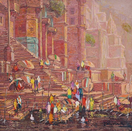 Banaras, Painting by Yashwant Shirwadkar