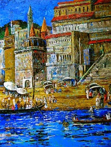 Banaras, Painting by Nalini Bhagwat